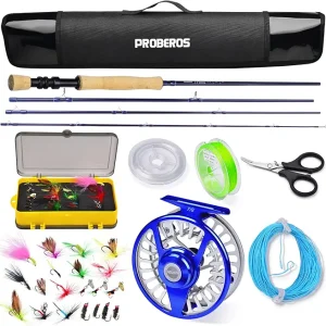 Fly Fishing Rod and Reel Combo - Fly Fishing Full Kit - 4 Piece Fly Rod Complete Starter Package Outfit - Fly Rod Fly Reel with Travel Case 9' 5/6#