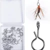Fly Fishing Snaps, Fishing Clips Quick Change Lure Snaps, Fly Fishing Tippet Rings 3 Sizes Small Clips for Fly Fishing Flies, Fishing Lures Quick Clips No Knot Fast Snaps Fishing Tackle