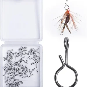 Fly Fishing Snaps, Fishing Clips Quick Change Lure Snaps, Fly Fishing Tippet Rings 3 Sizes Small Clips for Fly Fishing Flies, Fishing Lures Quick Clips No Knot Fast Snaps Fishing Tackle