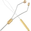 Fly Fishing Tying Bobbin and Wire Threader Thread Spool Holder Tool Bullet Head Spooled Thread Bobbin Holder Fishing Tying Thread Half Hitch Tool Fishing Tying Tools (Threader + Bobbin)