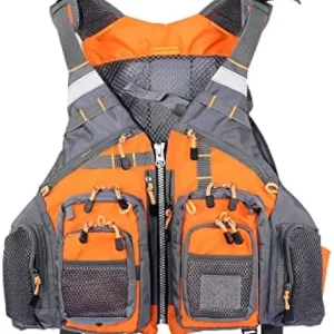 Fly Fishing Vest, Fishing Safety Life Jacket for Swimming Sailing Boating Kayak Floating Multifunction Breathable Backpack for Men and Women Vest/Kayak
