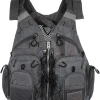 Fly Fishing Vest, Fishing Safety Life Jacket for Swimming Sailing Boating Kayak Floating Multifunction Breathable Backpack for Men and Women Vest/Kayak