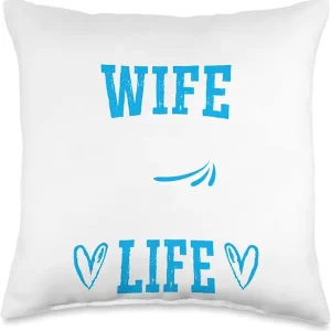 Fly Fishing Wife Happy Life Fly Rod Angling Fisherman Angler Throw Pillow