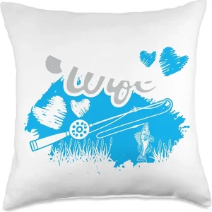 Fly Fishing Wife Happy Life Fly Rod Angling Fisherman Angler Throw Pillow