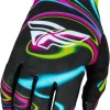 Fly Racing 2024 Adult Lite Warped Gloves (Black/Pink/Electric Blue X-Large)