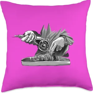 Fly Rods Realistic Fishing Gifts Lover Throw Pillow, 18x18, Multicolor