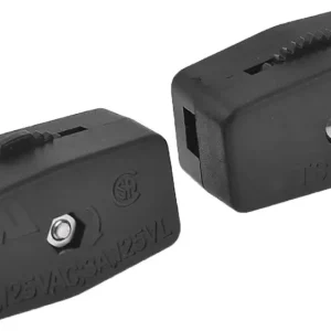 Fly Shop AC 125V 6A Black Plastic On/Off Thumbwheel Lamp Inline Switch 2 PCS