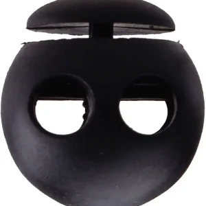 Fly Shop Double Holes Oval Bean Cord Lock Stopper Fastener Slider Toggles End (20 x 18mm(L*H), Black(Ball Shape))