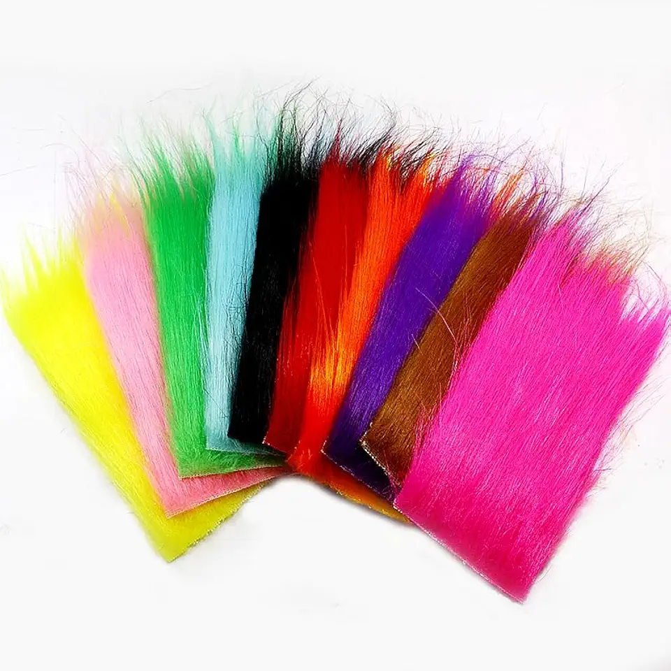 Fly Tying Craft Fur 8 Bright/Deep Colors Long Synthetic Fiber Fly Fishing Streamer Fly Tying Materials