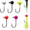 Fly Tying Jigs Kit,80 Pcs Small Fishing Jigs for Fly Fishing,Round Ball Trout Jig Heads DIY Lure Making Kit for Fly Tying Flies Ice Fishing 1/80oz 1/32oz 1/28oz 1/16oz