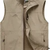 Flygo Men's Casual Lightweight Outdoor Work Safari Fishing Travel Photo Vest Multi Pockets