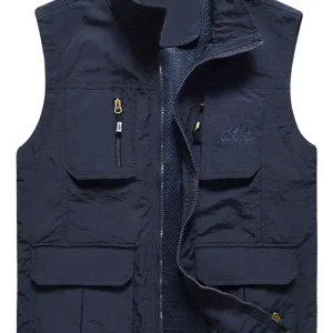 Flygo Men's Lightweight Outdoor Travel Work Fishing Vest with Multi-Pockets