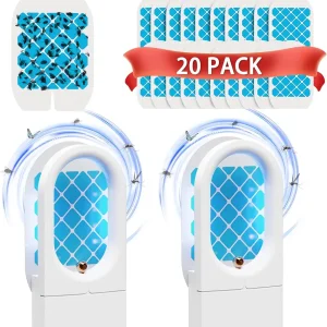 Flying Insect Trap 20PCS Glue Boards - Mosquito Killer Indoor - Gnat, Moth, Fruit Flies, Fly Traps - Attractant Catcher with UV LED Light Bug Zapper for Indoors, Home, Office - 2 PCS wacieo