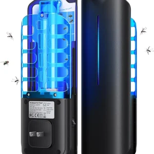 Flying Insect Trap Plug in Mosquito Bug Zapper Indoor Gnat Moth Catcher with 9W Night UV Light, 10 Sticky Glue Board Refills for Home Office