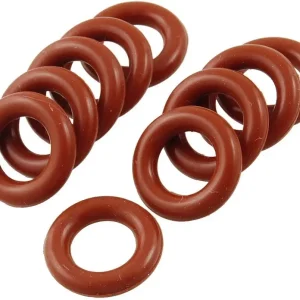 Flyshop 10 Pcs Red Silicone Sealing Rings O Ring Gasket (Round Band) 0.28" OD 0.12" ID 0.08" Width (7 x 3 x 2 mm)