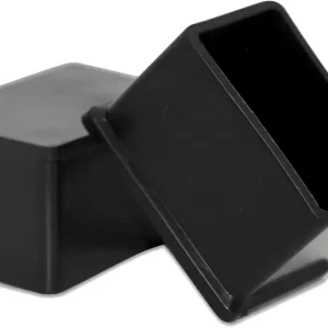 Flyshop 12PCS Chair Leg Tips Caps Black Flexible PVC Chair Leg Floor Protectors Rectangle Shaped Furniture Table Foot Covers 1-3/16" x 1-9/16" (30 x 40 mm)