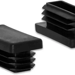 Flyshop 16PCS 20 x 40mm Rectangular Plastic Plugs Durable Pipe Plug Tubing End Caps Hole Plugs Tube Inserts, Floor Protectors Lamellar Plugs Chair Glide Sliders for Chair Leg & Pipe, Black