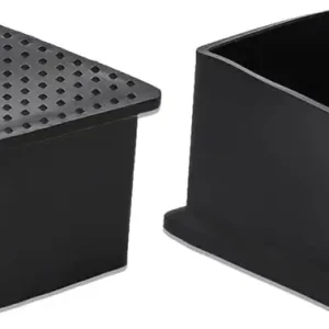 Flyshop 4 PCS Anti-Slip PVC Furniture Caps Table Feet Covers Black Square Floor Protectors, 2-3/8" x 2-3/8" (60 x 60 mm)