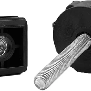 Flyshop 4 Sets M8 Threaded Adjustable Height 16 mm to 50 mm, Extended Plastic Furniture Glide Square Chair Leveling Feet Tube Insert Kits 30 x 30 mm, 1-3/16" x 1-3/16"