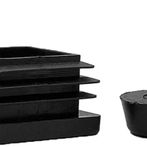 Flyshop 4 Sets Square Threaded Pipe Plugs, 30 x 30 mm, M8 Furniture Leveling Foot 20 mm Dia. Adjustable Feet