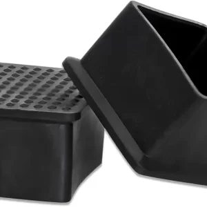 Flyshop 4Pcs Furniture Feet Ferrules Caps Flexible Anti-Scratch PVC Chair Leg Floor Protectors Square Patio Furniture Table Leg Covers 2" x 2" (50 x 50 mm), Black