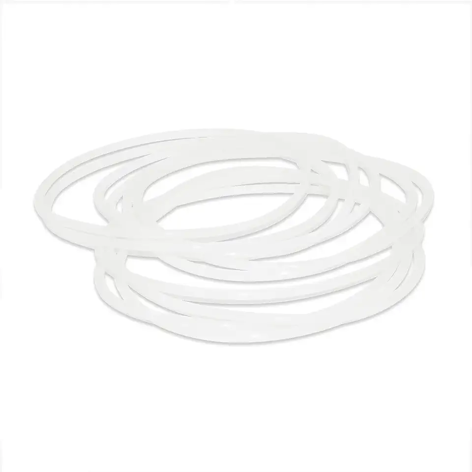 Flyshop 5 Pcs Round Clear White Silicone Sealing Rings O Ring Gasket (Round Band) 4.53" OD 4.25" ID 0.14" Width (115 x108 x 3.5 mm)