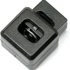 Flyshop 50 Count Plastic Spring Stopper Single Holes Square Block Cordlocks Toggles Black #816