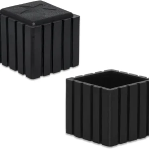 Flyshop Anti-Skid Non-Marking Synthetic Rubber Patio Chair Table Leg Caps Square Furniture Covers 20pcs, Black, 25 mm x 25 mm, 1" x 1"