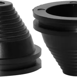 Flyshop Black 65mm 2-9/16" Tower Shaped Grommet, 55mm 2-11/64" ID, Drill Hole Plug Synthetic Rubber Grommets Wire Protection, 4-Pack (Size 55mm x 65mm)