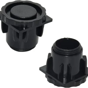 Flyshop Black Pipe Plugs 8 Pcs 2" x 2", 50 x 50 mm Square Adjustable Feet ABS Plastic Furniture Leveling Foot