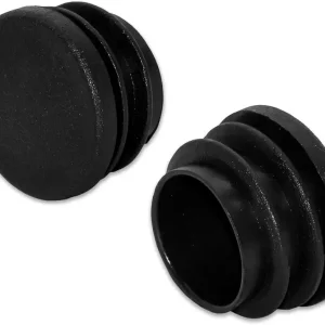 Flyshop Chair Table Legs Plastic End Cap Ribbed Tube Insert Tubing Pipe Plug, Black, 10 Pcs, Round, 28 mm, 1-1/8" OD