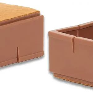 Flyshop Coffee Chair Leg Caps Flexible PVC Hardwood Floor Protectors Furniture Table Pad Sliding with Felt, Fit Square Legs 56-62 mm, 8pcs