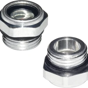 Flyshop M20 x 1.5 Male Threaded Oil Liquid Level Sight Glass Aluminum Alloy Air Compressor Fittings, 2Pcs