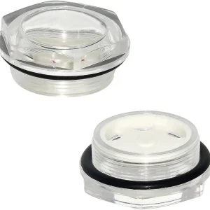 Flyshop M42 x 1.5 Male Threaded Clear Plastic Air Compressor Fittings Oil Level Sight Glass with O-Ring, 1Pcs