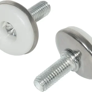 Flyshop Metal Thread Rod Round Plastic Base Leveling Foot 8mm x 28mm x 36mm 5 Pcs