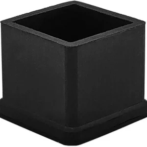 Flyshop Non-Slip Rubber Furniture Covers Black Square Legs Tips Protectors 16 Pieces 20 x 20mm