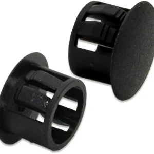 Flyshop Round Plastic Snap in Locking Furniture Hole Plugs Fastener Covers Pack of 10 (13 mm, 1/2", Black)
