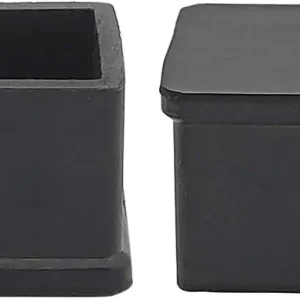 Flyshop Square Anti-Slip Heavy Duty Rubber Caps for Chair Legs Furniture Table Floor Protectors 20 x 20 mm (13/16" x 13/16") Black 10Pcs