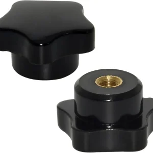 Flyshop Star Shape Hand Knobs 6mm, M6 Female Thread, 1-1/4", 32mm OD, Screw On Handle Clamping Knob Grip, 10 Pcs