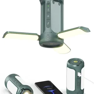 Foldable Camping Light Rechargeable Lantern, 10000mAh Power Bank, Portable Flashlight, IP54 Waterproof, 1/4" Screw Adapter, 750LM, 5 Modes, LED Tent Light for Camping, Hiking, Fishing