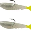 Four Horsemen Boom Boom Shrimp Plastic Bait Made in USA Saltwater Fishing Lures for Speckled Trout, Redfish - 1/8 Deathgrip Jighead Hook - Contains 2 Swimbaits