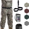 Foxelli Chest Waders, Waterproof 4mm Neoprene Hunting & Fishing Waders for Men & Women with Boots