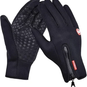 FOXLVDA Men and Women Winter Waterproof Gloves, with Sensitive Touch Screen Texting Fingers, Windproof Elastic Wrist and Non-Slip Palm, for Running, Cycling, Driving, Motorcycle