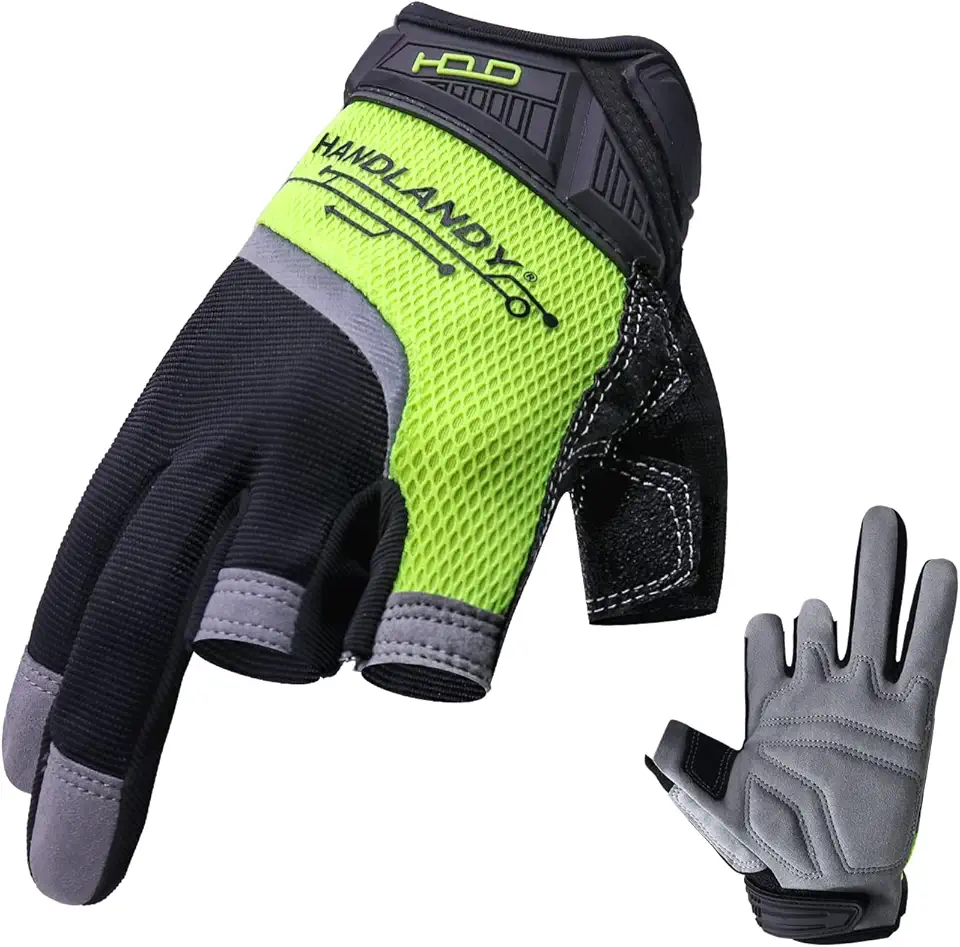 Framer Work Gloves,Fingerless Framing Gloves, Open-Finger Carpenters Gloves, High Dexterity, Performance Fit, Durable