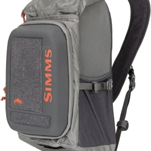 Freestone Sling Pack - Lightweight, Durable Fly Fishing Tackle Bag with Compression Molded Workstation and Ergonomic Shoulder Strap (Pewter)