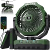 FRIZCOL 3-in-1 Camping Fan - Portable Fans Rechargeable - 24000mAh 9-Inch Battery Powered Fan(140Hrs) with Light & Remote for Indoor, Outdoor, Tent, Travel, BBQ, Fishing, Jobsite - Green