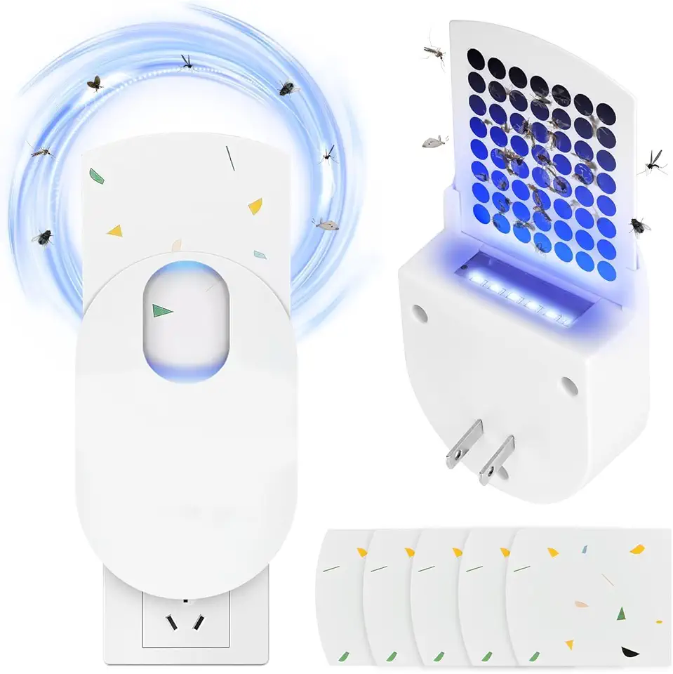 Fruit Fly Traps for Indoors, Plug in Fly Trap Indoor Flying Insect Trap with Bug Light, Gnat Traps for House Indoor
