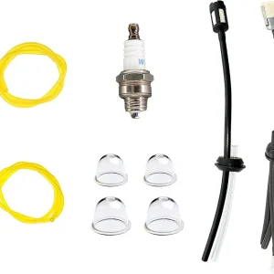 Fuel Line Grommet Assembly Primer Bulb Spark Plug for Eskimo Stingray S33Q8 Power Ice Auger w/ 33cc Engine