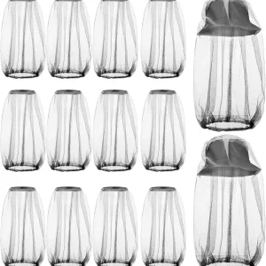 Funtery 12 Pcs Mosquito Head Mesh Face Fly Netting Hood Protecting Sun Fishing Hat with Net for Men Women(Gray)