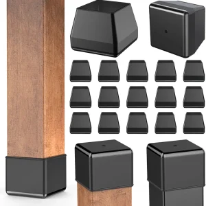 Furniture Sliders,24 PCS Square Chair Leg Sliders for Carpet, Furniture Movers Sliders, Carpet Chairs Furniture Glides, Floor Protectors, Carpet Moving Sliders Easily Move. (Black,Fit:1.2-1.6").